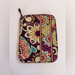 Vera Bradley padded tablet sleeve iPad reader case Plum Crazy retired print 8x10